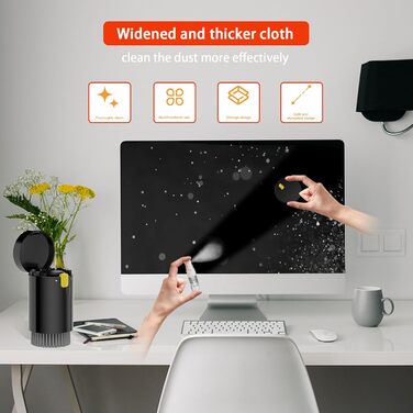 Набір для чищення 20-в-1 для AirPods, ноутбуків, телефонів, клавіатур – Професійний набір для чищення екранів з мікрофіброю, щітками, USB-щільочкою (Critin-20-in-1 black)