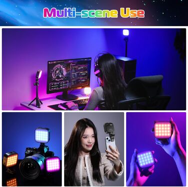 ULANZI U60 RGB LED Відеолампа: портативна фотоосвітлення з регулюванням температури кольору (2500-9000K), CRI 95+, 2500mAh, з кріпленням Cold Shoe та кліпсою