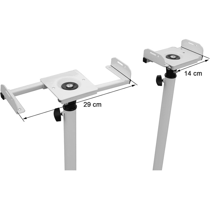 Металеві підставки для колонок (2 шт) - регульовані, з кабельною організацією, білий, модель BS16W