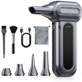 Електричний пилосос-піногенератор Orantronx Air Duster 200000 об/хв, 4-ступенева регулювання, акумуляторний, USB-зарядка, для ПК, клавіатури, авто, дивану, ноутбука, дому, вулиці