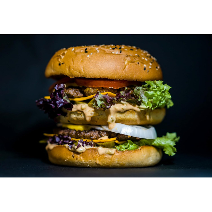 Набір для приготування бургерів DREIBERG® з нержавіючої сталі (9 предметів) - включає лопатку, гриль-прес, розчавлювач, диспенсер спецій, рецепти та папір для випікання