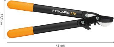Секатор Fiskars PowerGear II L70 для свіжої деревини, антипригарне покриття, загартована сталь, 46 см, чорний/помаранчевий, 1002104