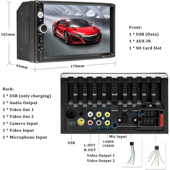 Автомагнітола CAMECHO 2 DIN 7