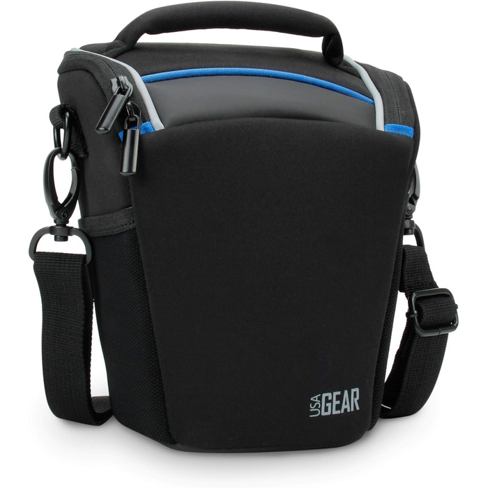 Чохол для камери DSLR USA Gear: зручний, з регульованим плечем, для Nikon, Canon, Panasonic, чорний