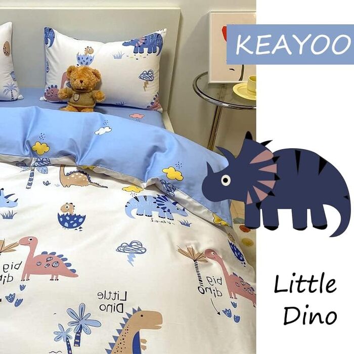 Дитяча постільна білизна 100x135 см з малюнком олівцем (Тварини та дерева), 100% бавовна, білий колір, на блискавці