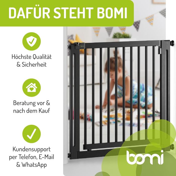 Захист для воріт BOMI Miko з сертифікованого буку PEFC | Без свердління | Кут 90° | Вузький дерев'яний захист для дверей | Захист для сходів, сітка для дверей | Ширина: (Чорний, 20 см подовження)