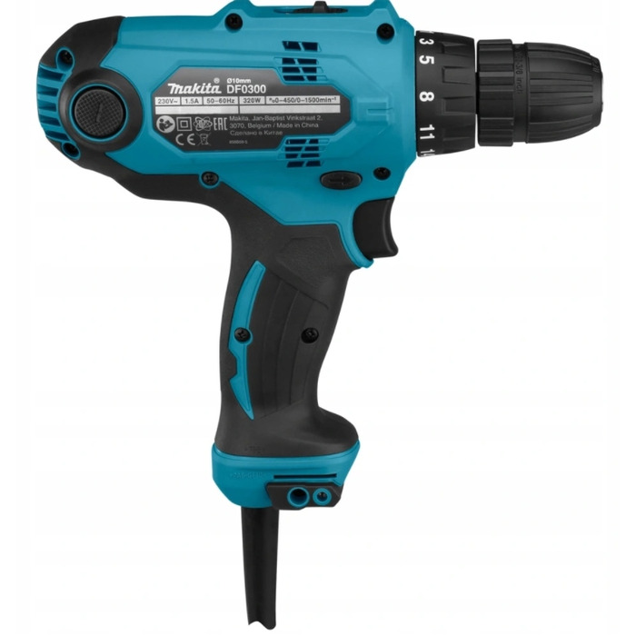Мережевий ударний дриль-шурупокрут Makita HP0300, 320 Вт, 230В