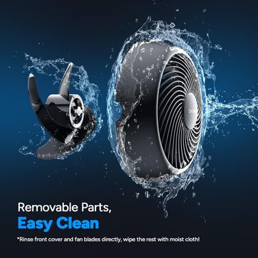 Вентилятор DR.PREPARE настільний, 25 dB, тихий, ефективне охолодження, 3 швидкості, таймер 2-12 годин, осциляція 90°, 10 дюймів