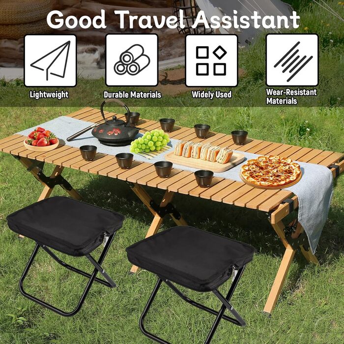 Складний стільчик-пуф для кемпінгу та відпочинку: туристичний, для риболовлі, дачі, пляжу (150 кг)