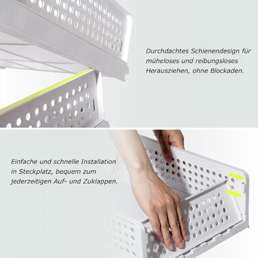 Closet Organizer 3-Piece Set, Foldable Storage Box, Organization System for Drawers, Lockers, and Closets (White) (Width-14cm*6)
