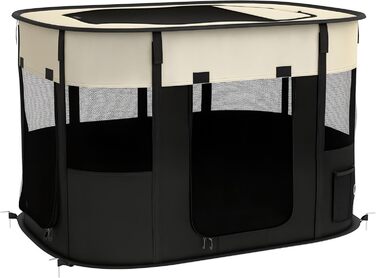 PawHut: Фрейлауф для собак з Оксфордської тканини, 94x74x60 см, кремово-білий та чорний