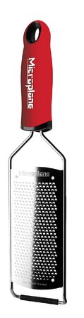Терка Microplane Fein для сиру, цитрусових, часнику, чилі, кориці та мускатного горіха з лезами з нержавіючої сталі - Made in USA (Червона, Тонка леза)
