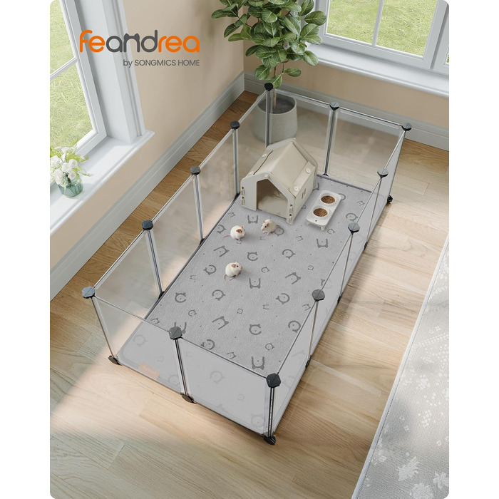 Водонепроникний килимок для собак Feandrea, 2 шт., 122 x 91 см, XL, антиковзаюча, вбираюча, для собак, котів, кроликів, сірий