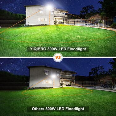 LED Floodlight Outdoor 300W, Floodlight Outdoor 30000LM, Waterproof LED Floodlight IP67, 7000K Cold White Super Bright Outdoor Floodlight Spotlight for Warehouse, Garden, Garage, Yard, Factory, Parking Lot