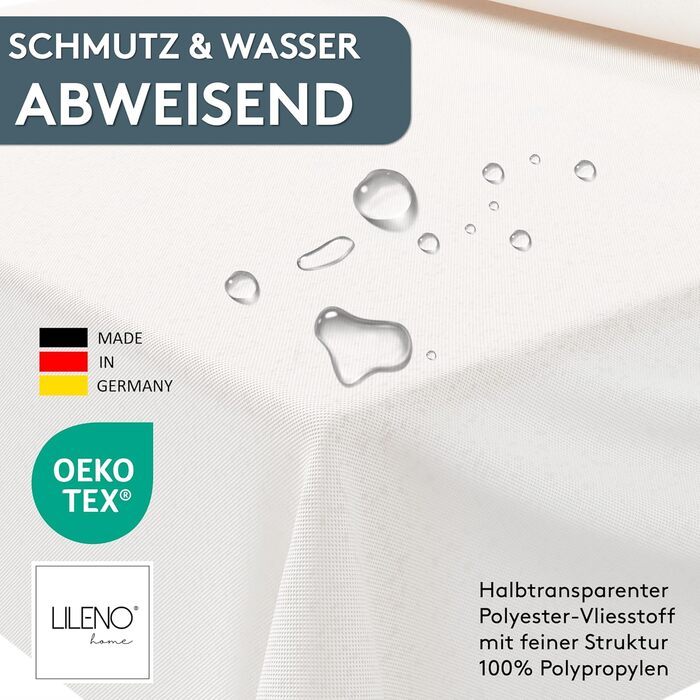LILENO HOME Tablecloth Roll 1.10 x 25 m - White Nonwoven Tablecloth - Fabric-like, washable tablecloth as a roll, fabric roll tablecloth - Disposable paper tablecloth roll alternative