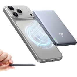 Power Bank MagSafe 5000mAh з бездротовою зарядкою 15W та USB-C, 20W PD, Gray - для iPhone, AirPods