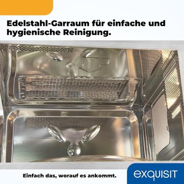 Вбудована мікрохвильова піч Exquisit EMW25-G-020 біла з грилем, сенсорне управління, таймер, швидкий старт