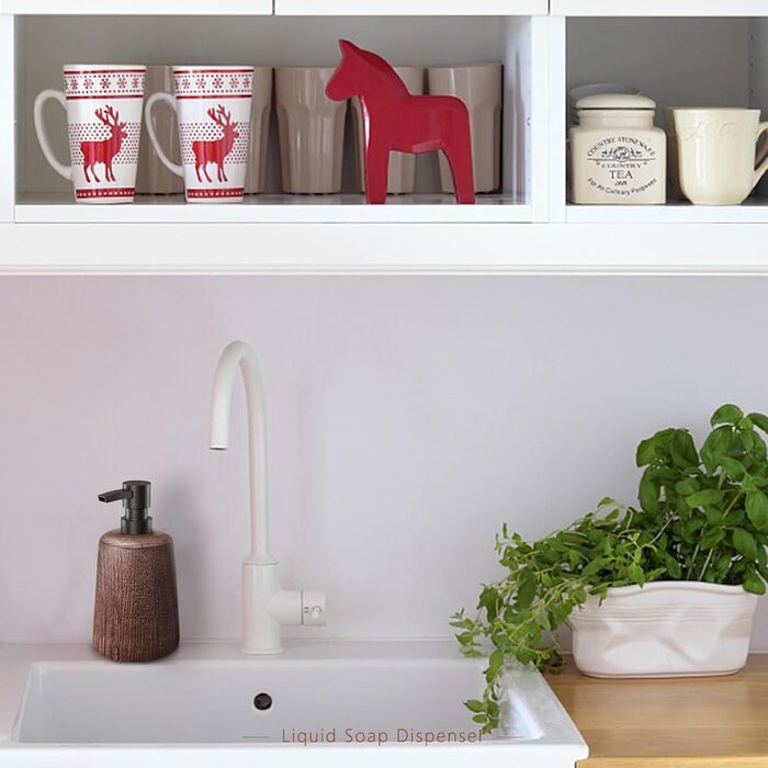 Дозатор для мила ручної роботи з темного дерева, пластиковий насос, елемент декору ванної кімнати, багаторазовий дозатор, пляшка для душу, неслизьке дно, довговічний та стильний