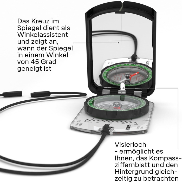 Silva Kompass Navigation - Kompass 4 - Graduated in Mils & Grad - Scale 1:25k 1:40k 1:50k mm & in - Navigation Compass for Professionals - Rotating Compass Housing - Military Compass Hiking