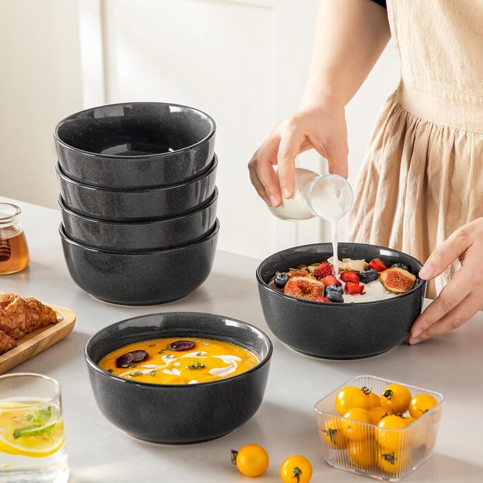 Набір посуду Steingut vancasso ANYA (48 предметів) – сучасний сервіз для 6 осіб (сірий)