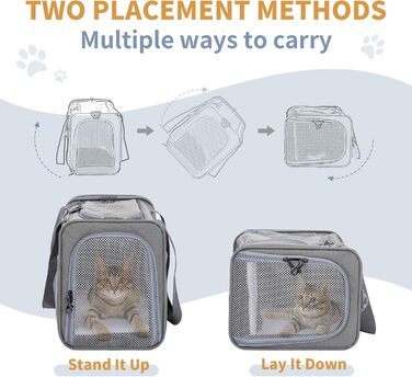 Транспортна сумка Petsfit для котів та собак | Авіапереліт, авто, поїзд | Сіра, Small