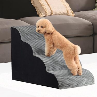 Pet Stairs for Small Dogs and Cats, 4 Steps 50cm High Dog Stairs Cat Stairs with Removable, Washable, Portable Pet Stairs for Small Dogs