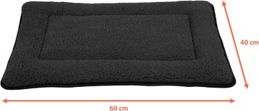 М'яка килимок для домашніх тварин Spetebo, 90 x 60 см, з неслизьким дном - ліжко для собак і котів, килимок для сну, тепла підстилка, антрацит