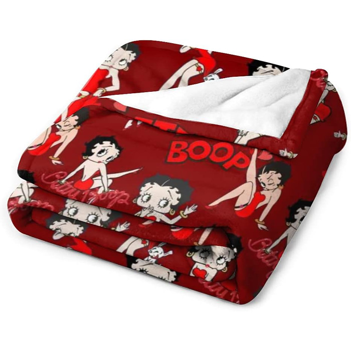 Плед HYN Betty Boop з фланелі для софи, м'який, червоний, 127x101 см, подарунок для мами