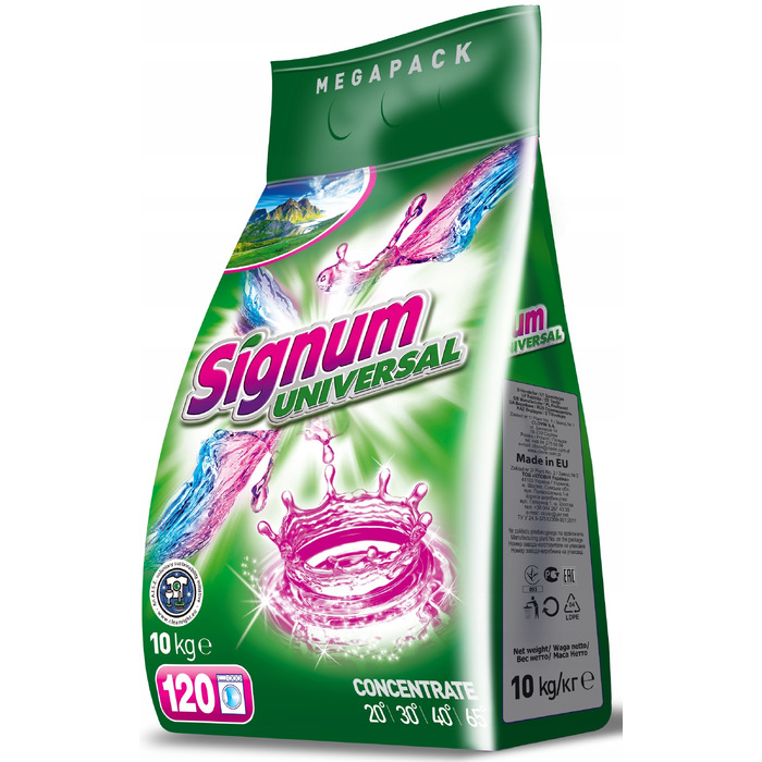 Концентрований пральний порошок Signum Clovin для кольорових речей, 10 кг (120 прань)