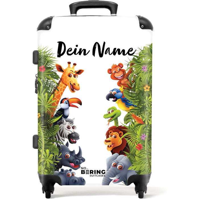 Дитячий валіза-роликовий колір зелений та білий з ім'ям, 55x40x20см, ручна поклажа, валіза для хлопчика з принтом 'РеннАвто', легкий, персоналізований