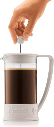 Френч-прес Bodum BRAZIL 1 л, сталевий фільтр, кремовий, 3 чашки