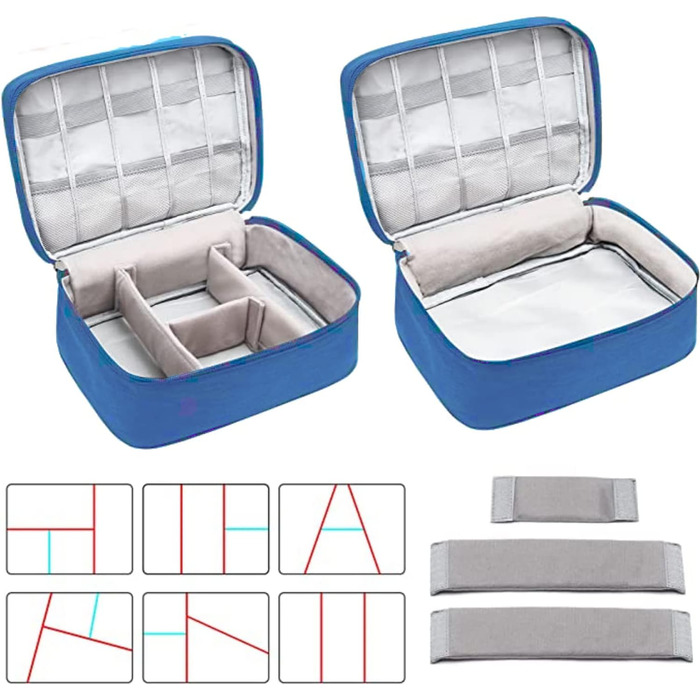 Органайзер для кабелів LTLSZRN, кейс-організатор для електроніки, синій