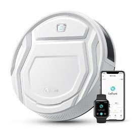 Робот-пилосос LEFANT M2 Pro з автоматичною системою очищення контейнера, лазерною навігацією та картографією, індивідуальним налаштуванням, уникненням перешкод та потужністю 6000 Pa, ідеальний для видалення шерсті тварин, білий (M210P)