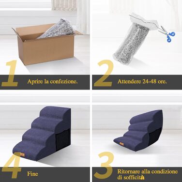 Сходинка для собак Masthome з 4 сходинками: зручна та безпечна для маленьких собак та цуценят. Легка, з антиковзким покриттям та знімною, пральною наволочкою для диванів та ліжок.