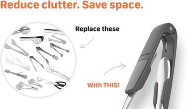 Featured on Shark Tank – Turn Utensils into a Versatile Tongs (2-Pack, Black)