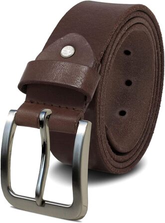 Жіночий шкіряний ремінь ROYALZ Vintage, 38 мм, буйволова шкіра, темно-коричневий, для джинсів та костюмів, довжина 125 см (обхват 110 см), з матовою пряжкою