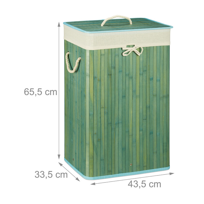 Relaxdays Bamboo Laundry Basket, Square