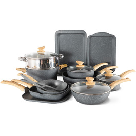 Набір посуду DishDelight з гранітним покриттям для індукційних плит (12 предметів)