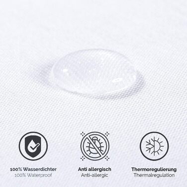 Alreya Waterproof Mattress Protector Breathable Cover with All-Round Cover 90 cm x 200 cm (2-Pack) Mattress Topper without Crinkling, Cotton Mattress Protector