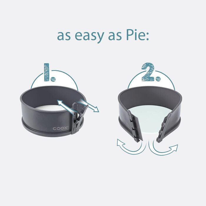 Форма для випікання coox з порцеляновим дном, 18 см, сіра – роз'ємна, для випікання і подачі, не потребує перекладання