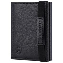Шкіряний тонкий гаманець VON HEESEN з RFID захистом — компактний картхолдер та портмоне для чоловіків та жінок, чорний (без монетниці)