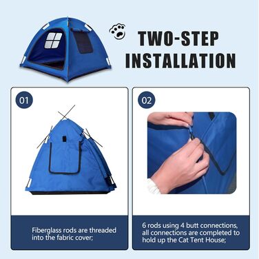 Котів будиночок-хатинка для дому та вулиці, червоний. Легкий доступ, без дверцят. Підходить для котів, цуценят та інших тварин.