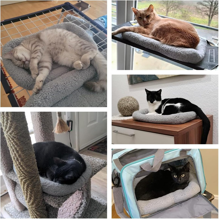 Кімната для кота та собаки PETLESO: м'яке ліжко з антиковзною основою, 56x41 см (35x30x8 см)