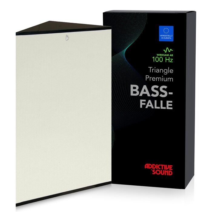 Кутова бас-пастка Addictive Sound Bassfalle Ecke Premium для студії, акустична панель зі спеціалізованою вовною (80-2000 Гц), 100 см, колір Ivory