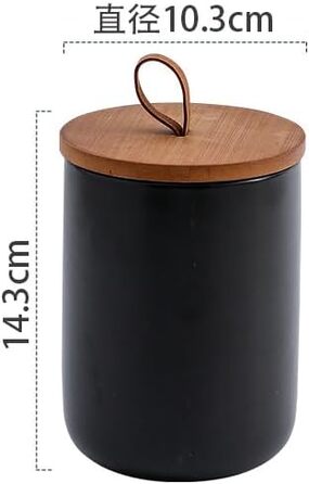 Контейнер для кави, цукру та спецій з кришкою, 260 мл, чорний | Керамічне скло