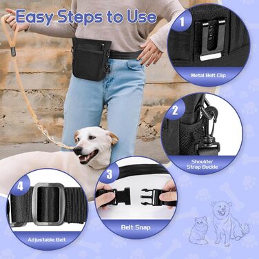 Набір для собак Leckerlibeutel: сумка для ласощів, клікер, диспенсер для фекалій, сумка на пояс для корму, чорно-помаранчевий