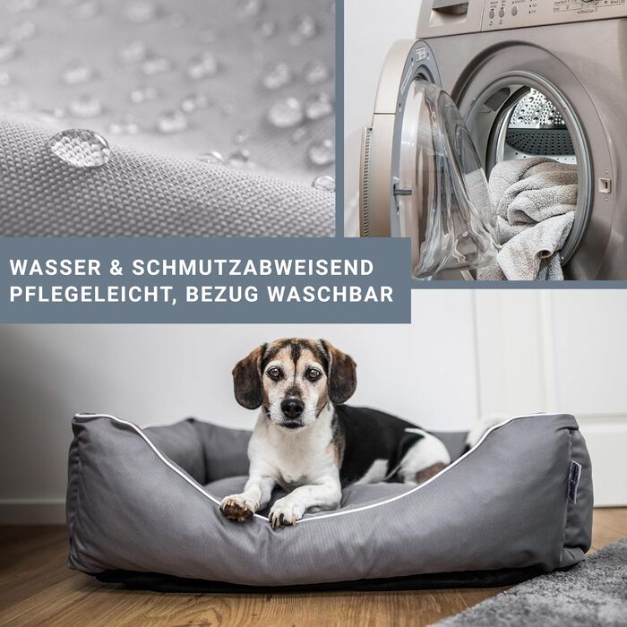 Aunt Hilde Dog Bed Norderney XXXL (120x90x25) Green – Washable, Robust and Comfortable Dog Bed & Dog Basket in Various Sizes – Ideal for large dogs e.g. German Shepherd, Ridgeback