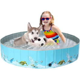Надувний басейн для собак Demigreat, 80/120/160 см, складаний, портативний, екологічний PVC, для великих та маленьких собак