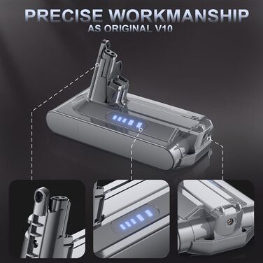 Замінний акумулятор Powtree для пилососів Dyson DC62, DC58, DC59, DC61, DC72, DC74, SV04, SV05, SV06, SV07, SV09, Animal, Absolute (з 2 фільтрами, кришкою та 2 шурупами) (V10)