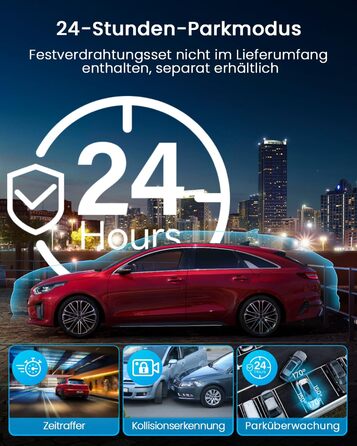 Автомобільний відеореєстратор IIWEY N5 4-канальний 360° 1080P (передній, задній, внутрішній, бічні камери) з нічним баченням, G-сенсором, режимом паркування, 5G Wi-Fi та SD-картою 128ГБ